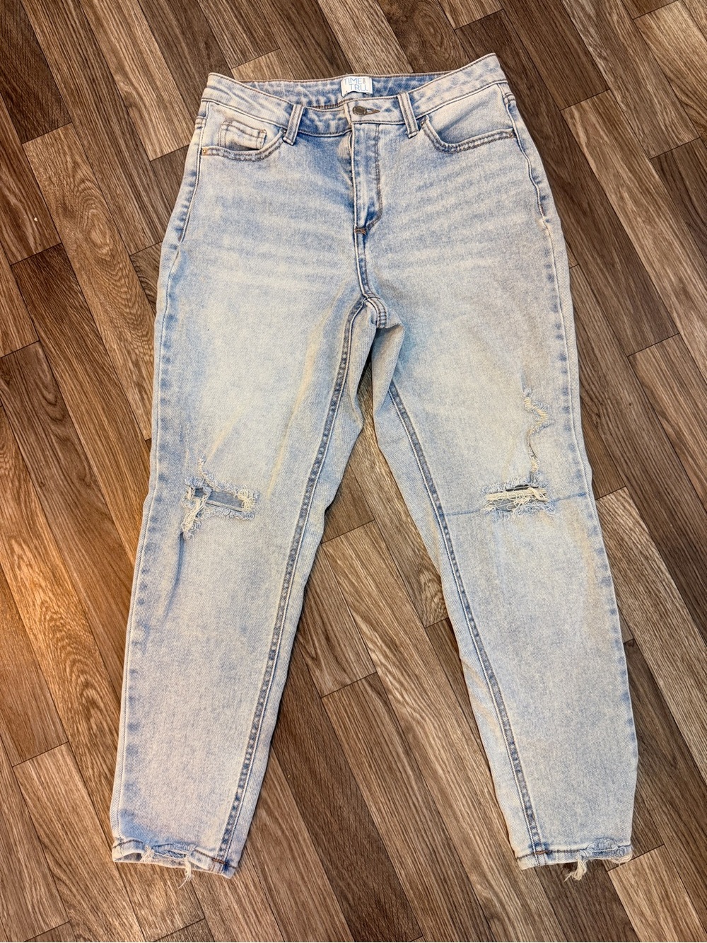 Time and Tru Light Blue Distressed Boyfriend Jeans